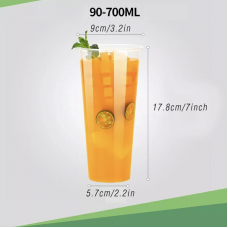 700ml/20oz Transparent Plastic Drink Cup/Bubble Tea Cup