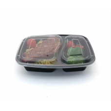 2 Compartment Rectangular Meal Prep Container