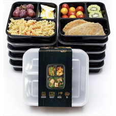 3 Compartment Rectangular Meal Prep Container