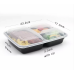 32oz Meal Prep Containers, 3 Compartment with Lids